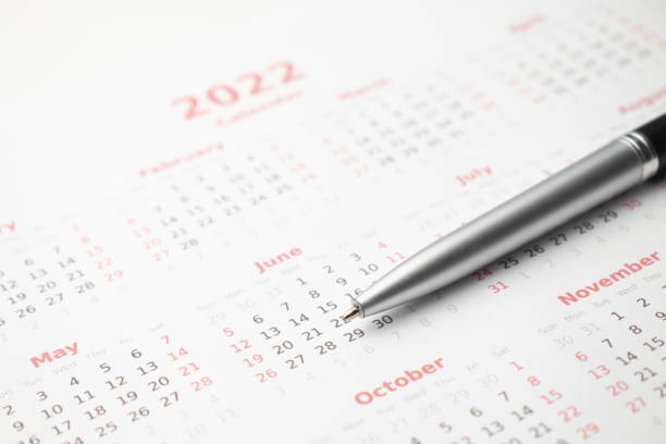 istock Red circle marked on a calendar concept for an important day 1355173356