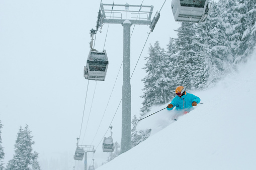 Powder skiing at Whistler Blackcomb Ski Resort. Skiing and ski vacations. Top ski resorts in the world.