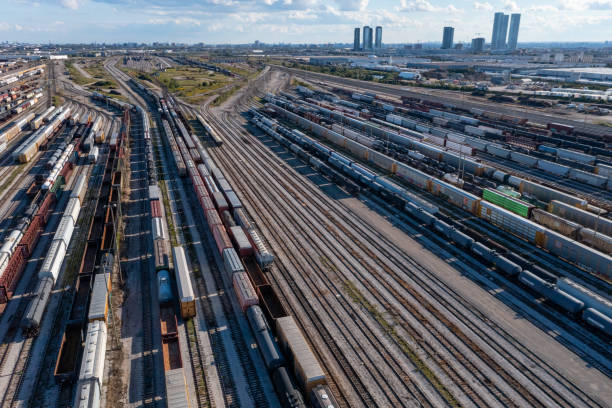 istock Aerial View of Rail Classification Yard, The MacMillan Yard, Maple, Vaughan, Canada 1355177118