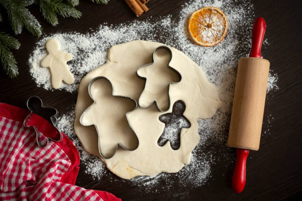 istock Culinary christmas background with baking ingredients 1355189550