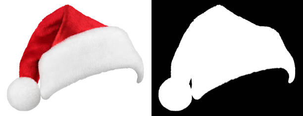 istock Santa Claus red cap isolated on white 1355190617