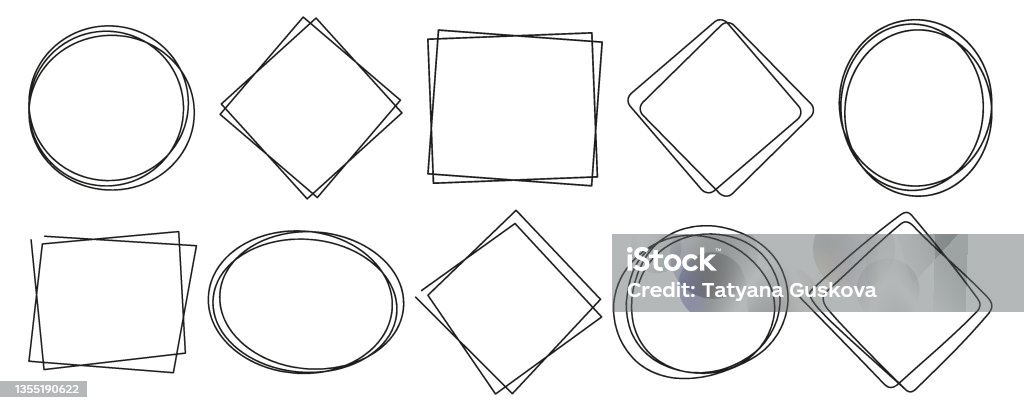 Modern Linear Frame Pattern Modern Linear Frames In A Minimalistic Style Various Shapes Of Frames ...