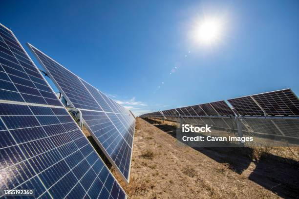 Solar Farm In Central California Stock Photo - Download Image Now - Solar Power Station, Solar Energy, California