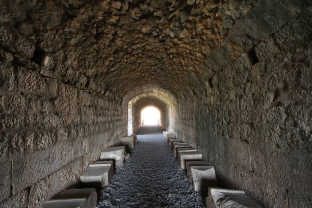 istock A tunnel with a visible exit, built with the method of arranging stones 1355194740
