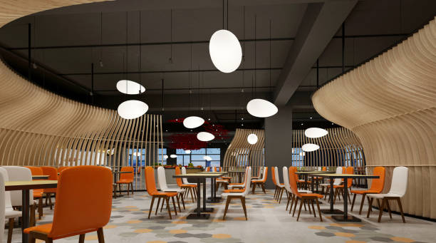 istock 3D render of cafetaria and restaurant 1355196419