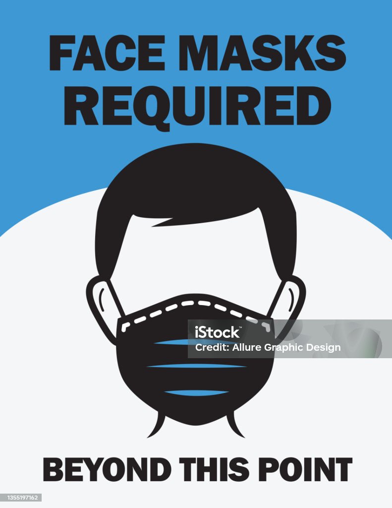 Masks Sign How To Face Masks Required Sign Stock Illustration - Download Image Now ...