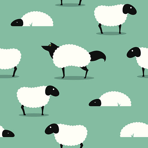 wolf in sheeps 의류에는 원활한 배경기술 idiom - hide leather backgrounds isolated stock illustrations