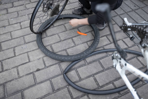 replace the flat tire of bike