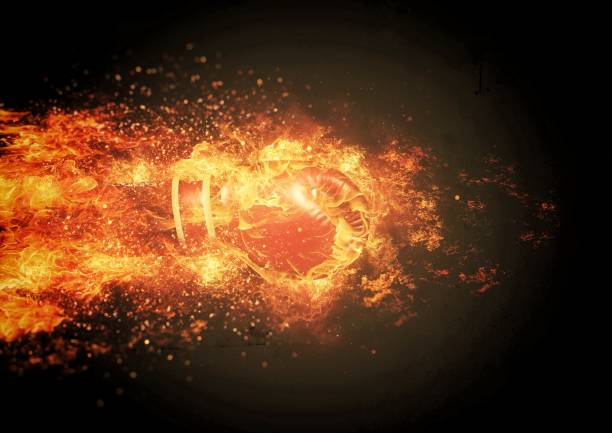 istock Illustration of a burning flame hand 1355214674