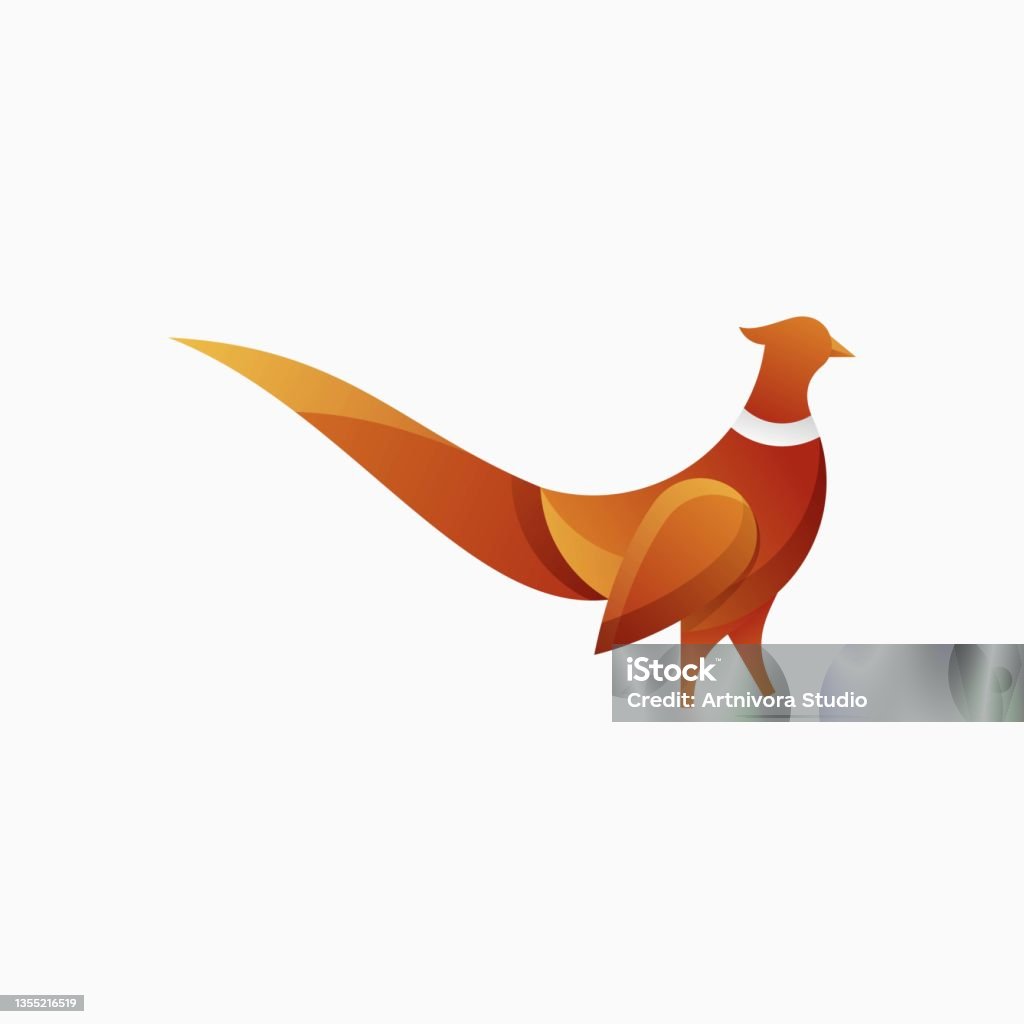 Pheasant Gradient Vector Illustration Pheasant Gradient Colorful Style Stock Illustration ...