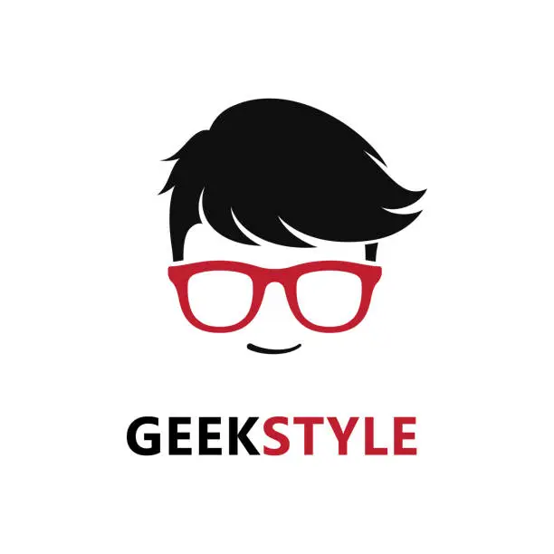 Vector illustration of Geek Logo Icon Vector Design Illustration