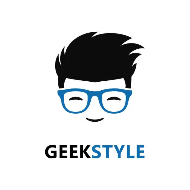 Vector illustration of Geek Logo Icon Vector Design Illustration