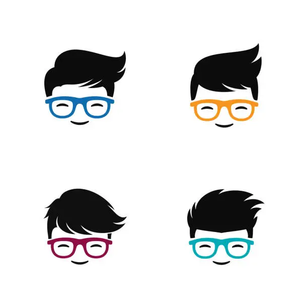 Vector illustration of Geek Logo Icon Vector Design Illustration