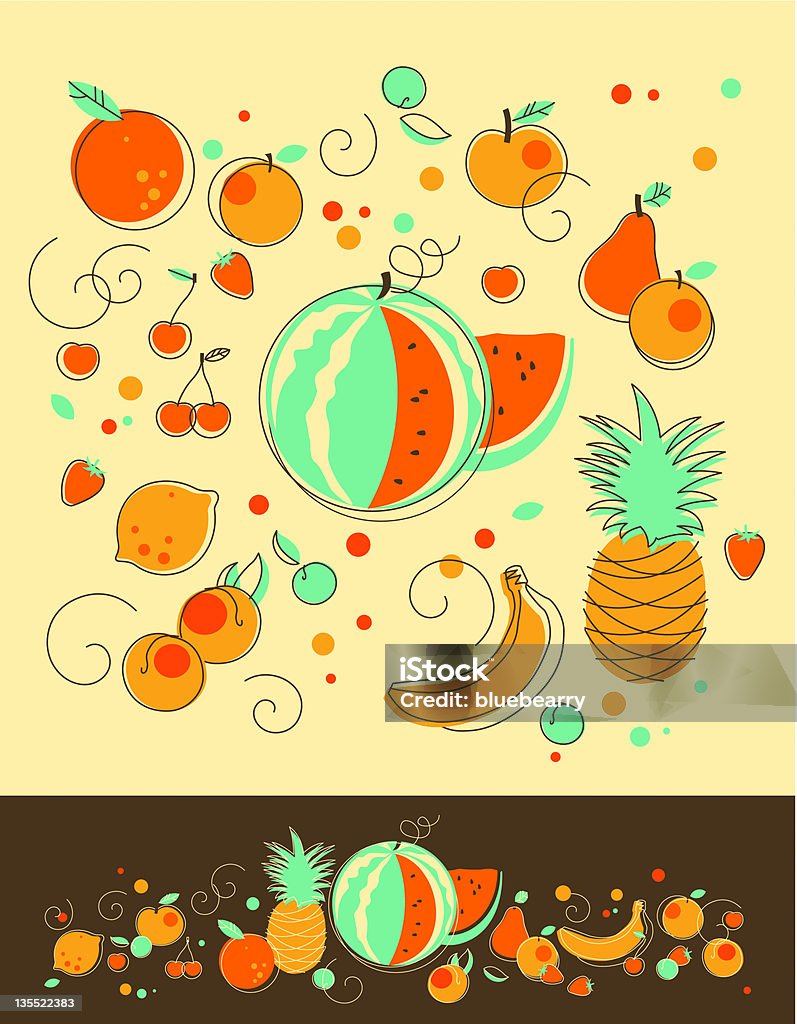 Set di frutta - arte vettoriale royalty-free di Ananas