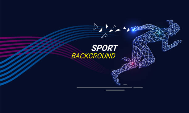 istock Motion shape colorful poster or banner for sports  design 1355225991