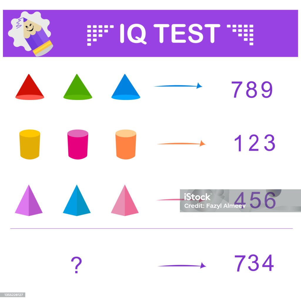 Iq Triangle Iq Test Visual Intelligence Stock Illustration - Download Image Now ...