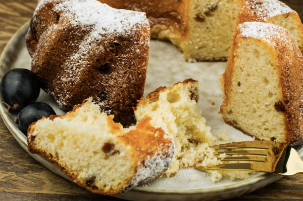 istock plate with soft cupcake, pieces of cake on a ceramic plate. closeup. 1355229110