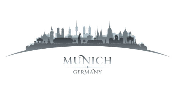 monachium niemcy panoramy miasta sylwetka - munich stock illustrations