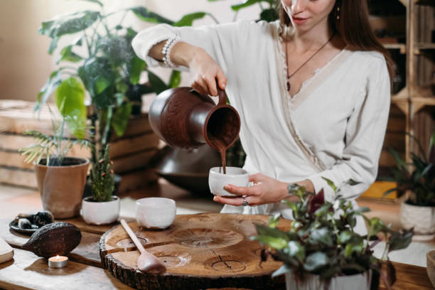 istock Cacao ceremony, heart opening ritual in atmospheric place 1355230171
