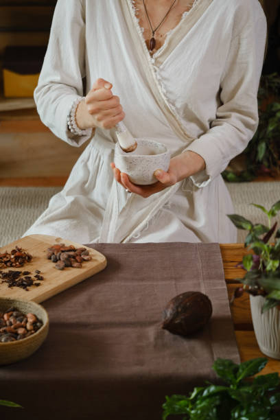 istock Cacao ceremony, heart opening ritual in atmospheric place 1355230215
