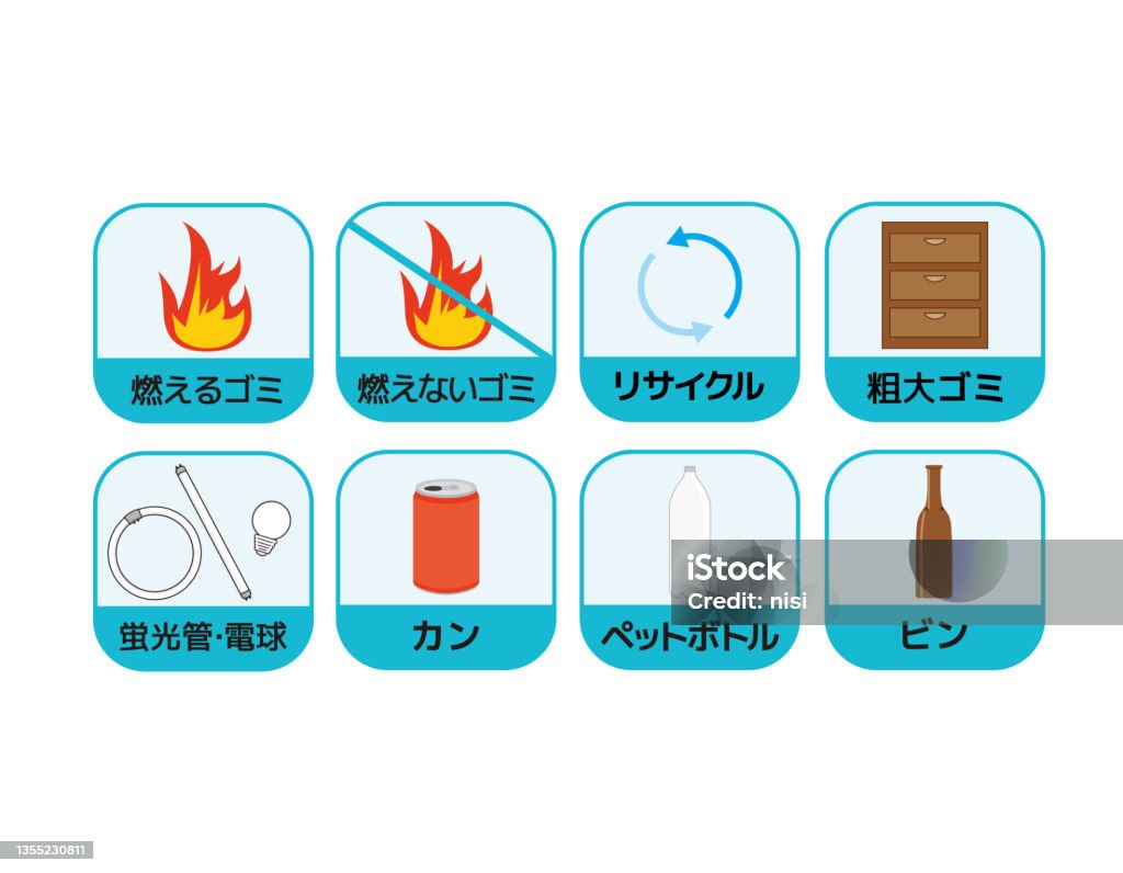 Garbage Classification Mark vector Illustration Stock Illustration ...