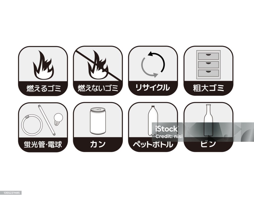 Garbage Classification Mark vector Illustration Stock Illustration ...