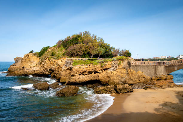istock Rock of Basta and seaside in biarritz 1355234095