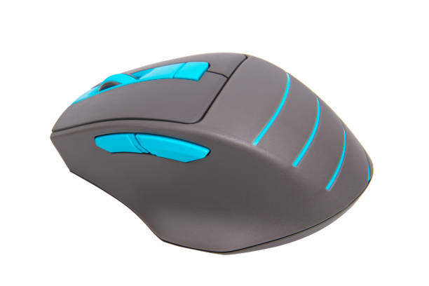 istock Gray compuer wireless mouse isolated on the white background 1355237688