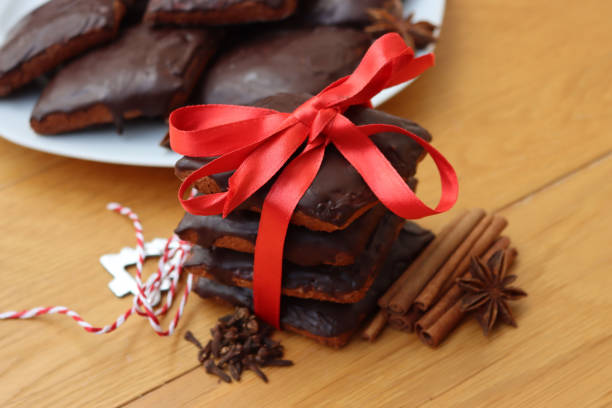 istock Stack of traditional italian Mostaccioli cookies on table 1355245043