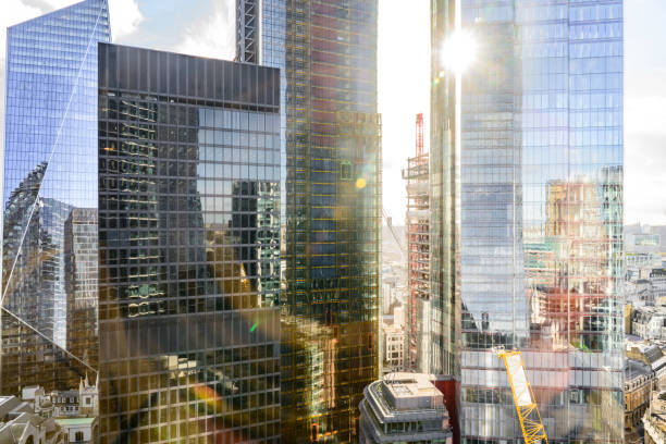 Sunny afternoon view of London’s financial district