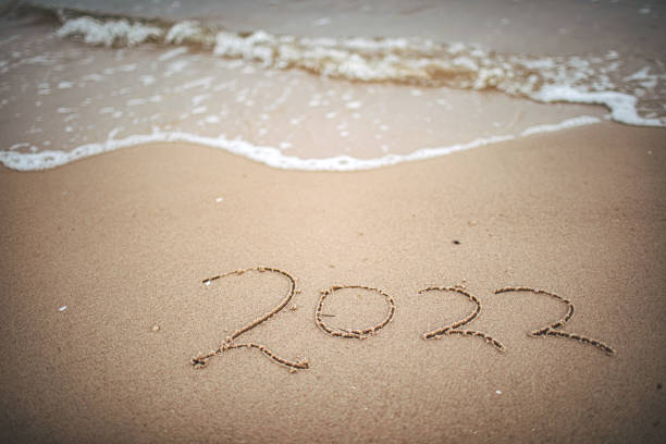 istock The year is written in the sand on the beach 1355250680