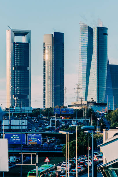 istock Heavy commuter highway traffic in Madrid, Spain 1355252328