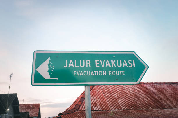 istock Signboards for evacuation routes 1355252613