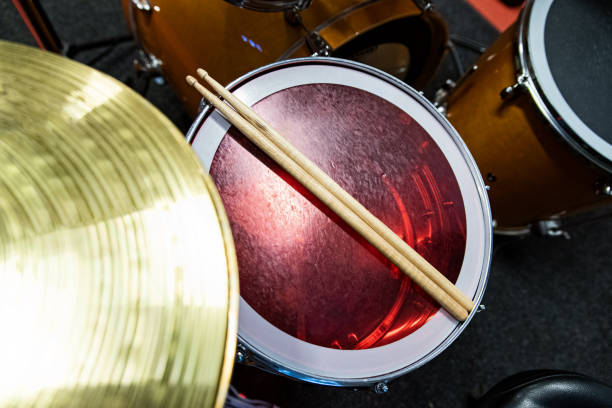 istock Drum sticks in the recording studio. Musical instrument. Drumsticks. 1355252678