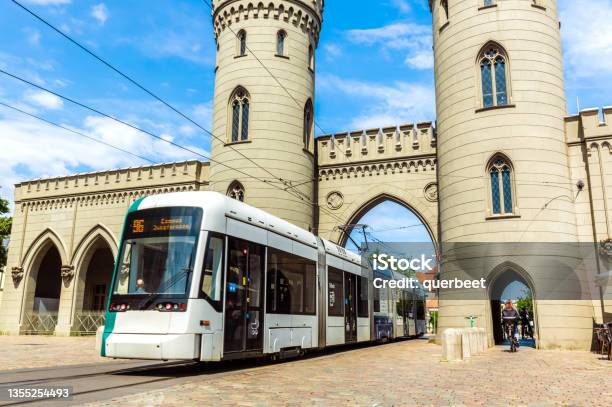 City Of Potsdam With Nauener Tor Stock Photo - Download Image Now - Potsdam - Brandenburg, Cable Car, Cityscape