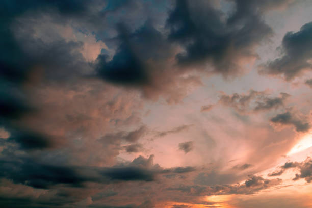 istock Beautiful sky. Clouds in twilight sky in evening. Colorful sky in twilight time. 1355256941