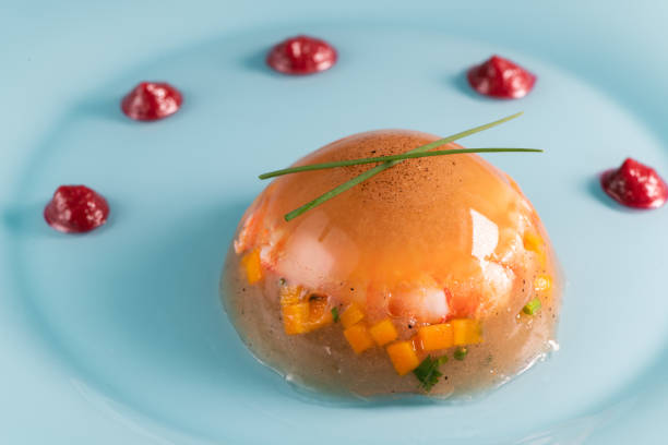 istock Aspic recipe, jelly made from a broth of prawns and peppery beetroot 1355257939