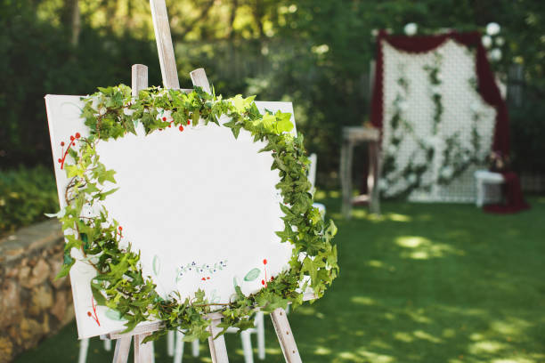istock Beautiful wedding ceremony in the park 1355264763
