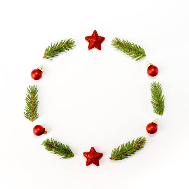 istock Wreath made from Christmas ornaments 1355271370