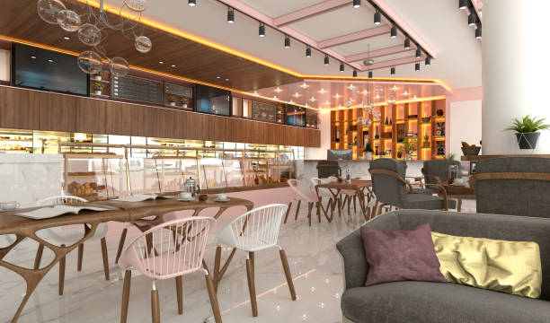istock 3d render of restaurant cafe interior 1355273145