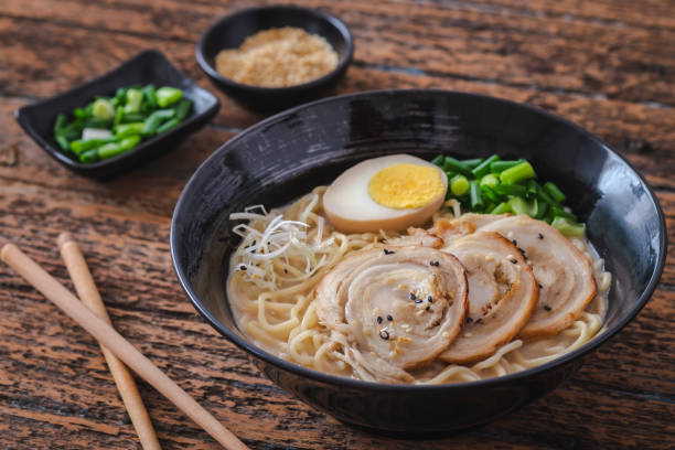 istock Ramen noodle in pork bone broth, Japanese food 1355273973