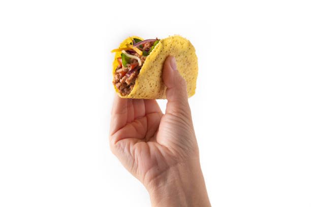 istock Traditional Mexican tacos with meat and vegetables 1355274505