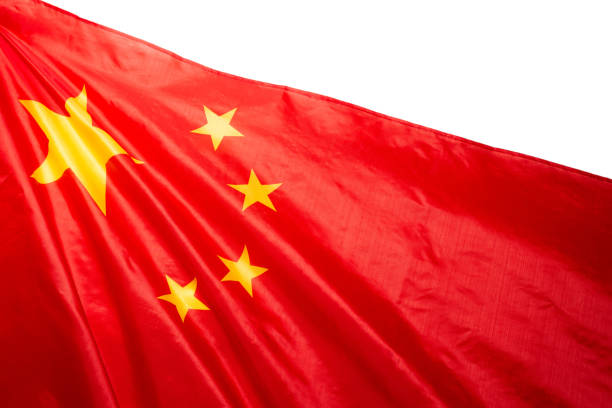 istock China flag waving as a background. 1355275655