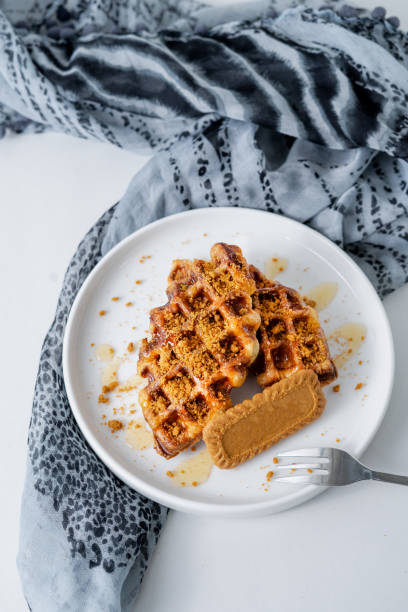 istock Croffle or croissant waffle with any variant toping on white background set 1355276129