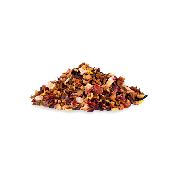pile of indulgence mango blend tea  isolated on white background