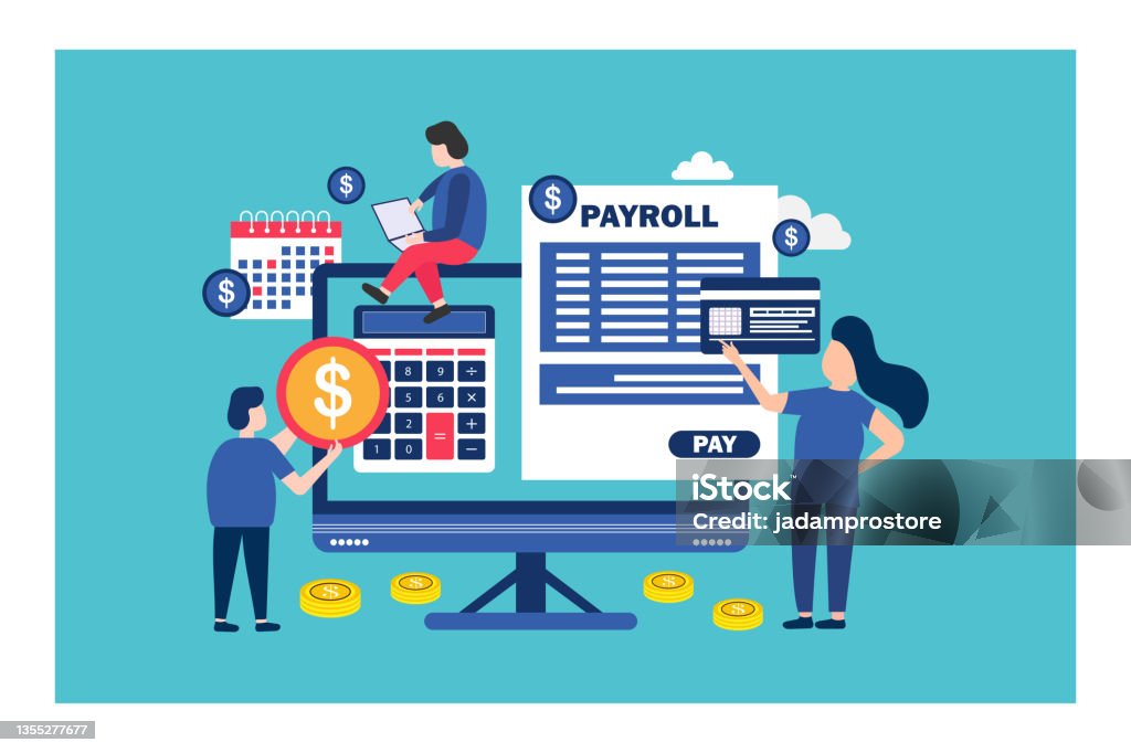Control Pay Drawins Payroll Salary Payment Administrative Vector Illustration Concept Stock ...