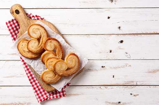 Palmier puff pastry in plate