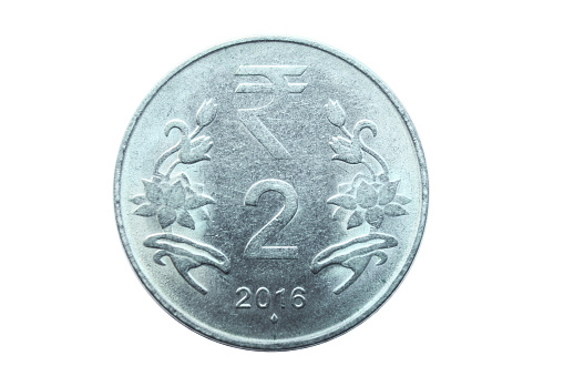 Close-up of Czech Republic crown coins