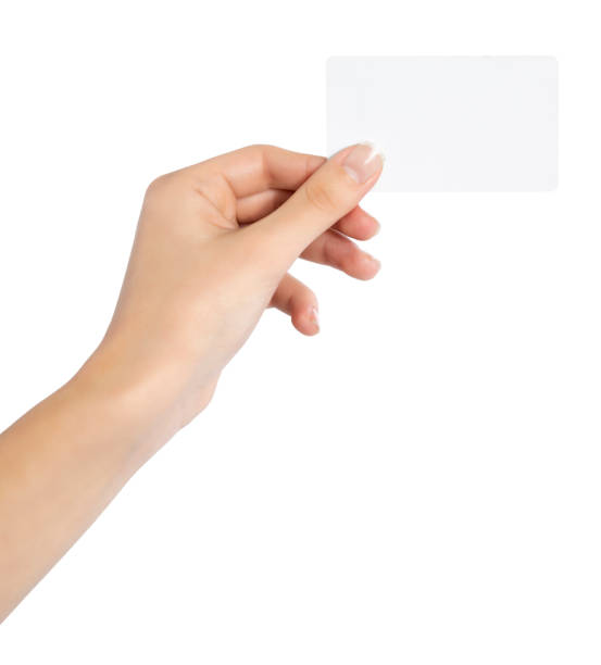 istock Hand holding blank card isolated with clipping path 1355281298