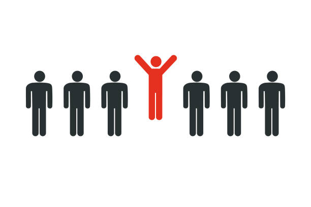 illustrations, cliparts, dessins animés et icônes de se démarquer de la foule et du concept de leadership - unique